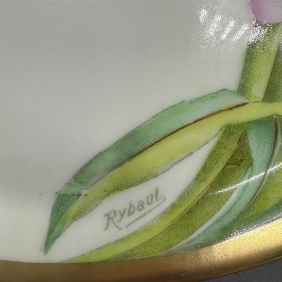 Antique Floral Tray Plate Handles Gold Bavaria Flowers Porcelain Hand Painted - Picture 7 of 11